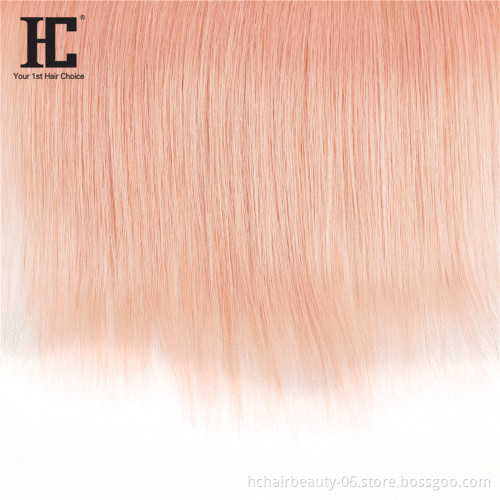 Two Tone 1B/Pink Weaves 100% Human Ombre Malaysian Hair Color Straight  Hair Bundles